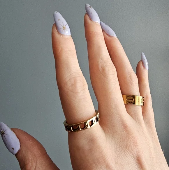 Gold Chain link ring size 7/8 - Picture 3 of 3